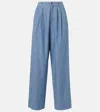 The Row Rufos Twill Wide-leg Pants In Blue