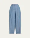 The Row Rufos Twill Wide-leg Pants In Purple