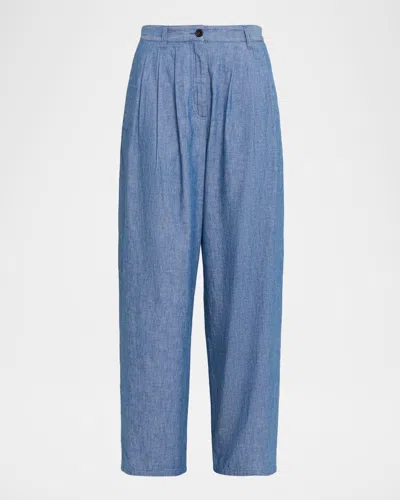 The Row Rufos Twill Wide-leg Pants In Purple