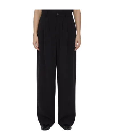 The Row Rufos Wide Leg Trousers In Black