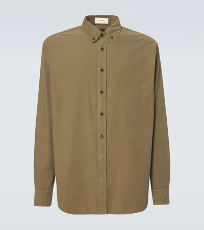 The Row Ruskin Cotton Shirt In Khaki