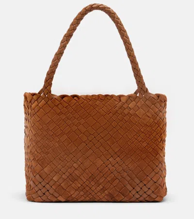 The Row Ruth Small Woven Leather Tote Bag In Brown