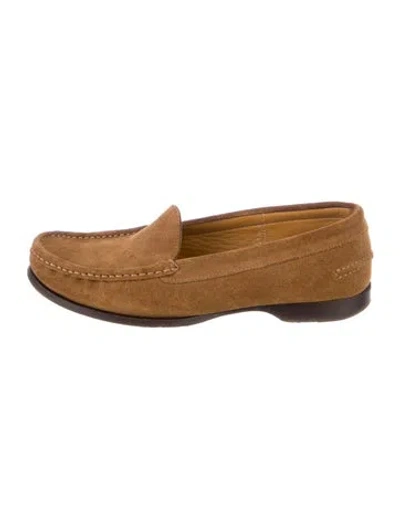 Pre-owned The Row Ruth Suede Loafers In Brown