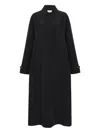 The Row Ryo Silk Coat In Black