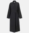 The Row Ryo Beled Long Silk Trench Coat In Black