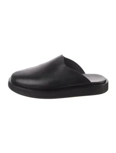 Pre-owned The Row Sabot Leather Mules In Black
