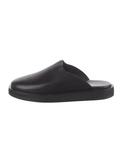 Pre-owned The Row Sabot Leather Mules In Black