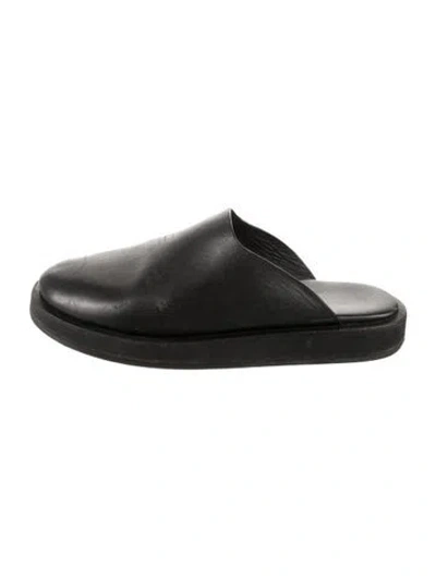 Pre-owned The Row Sabot Leather Mules In Black