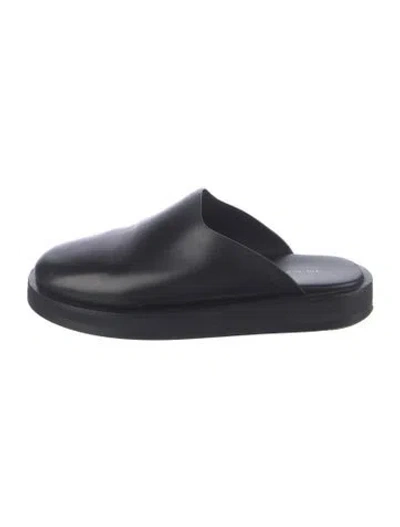 Pre-owned The Row Sabot Leather Mules In Black