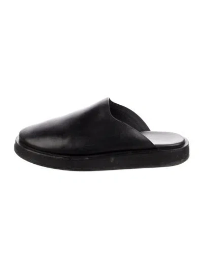 Pre-owned The Row Sabot Leather Mules In Black