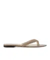 The Row Sacha Leather Thong Sandals In Brown