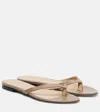 The Row Sacha Leather Thong Sandals In Brown