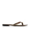 The Row Sacha Velvet Thong Sandals In Brown