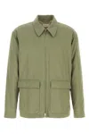 The Row Justo Gabardine Down Field Jacket In Green