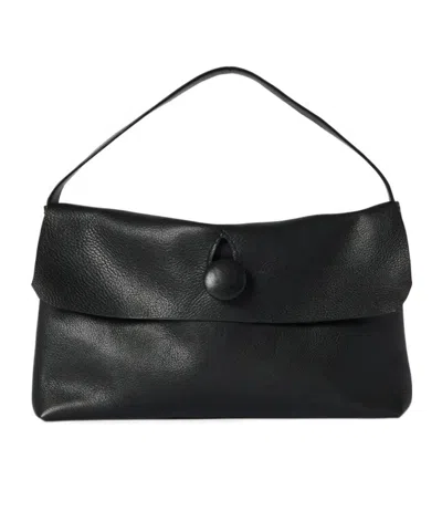 The Row Sally Bag In Leather In Black