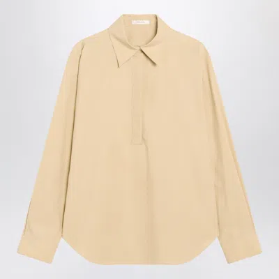 The Row Sand Colored Morgan Cotton Shirt In Neutral