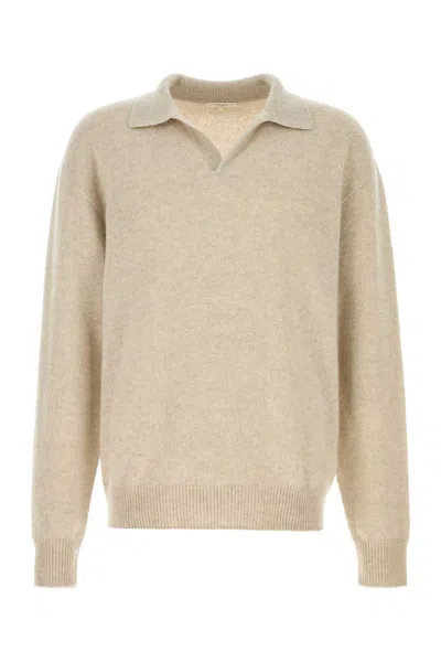 The Row Sand Cashmere Leach Polo Shirt In Neutral