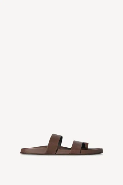 The Row Sandalia Hugh Doble Tira Marron
