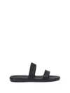 The Row Foam Rubber Dual-band Slide Sandals In Black