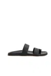 The Row Hugh Nappa Leather Sandals In Black