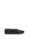The Row Black Nappa Leather Strella Ballerinas In Black