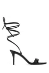 The Row Black Leather Sandals