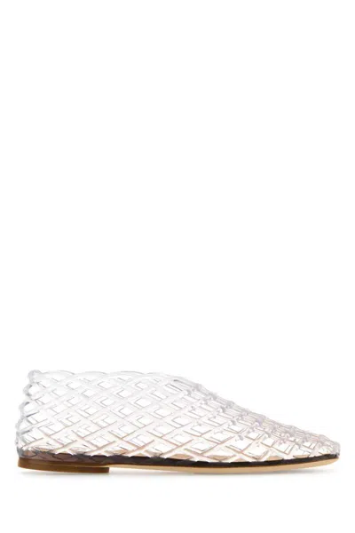 The Row Mara Rubber Mesh Ballerina Flats In Clear