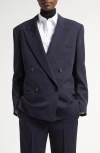 The Row Sandon Wool Double-breasted Blazer In Dark Navy