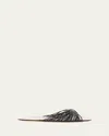 The Row Sara Elastic Thong Slide Sandals In Black