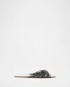 The Row Sara Elastic Thong Slide Sandals In Black