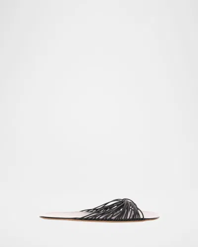 The Row Sara Elastic Thong Slide Sandals In Black