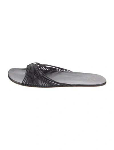 Pre-owned The Row Sara Flat Leather Slides In Multicolor