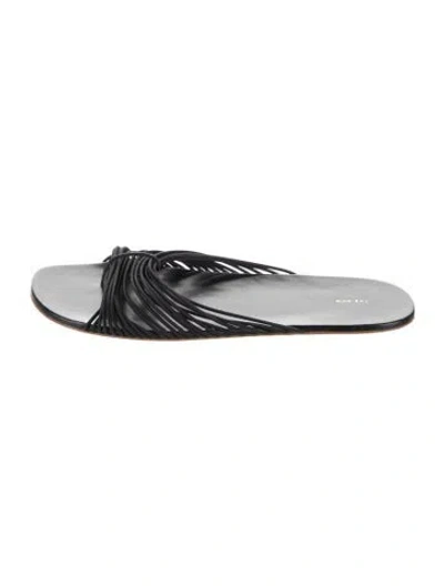 Pre-owned The Row Sara Leather Sandals In Black