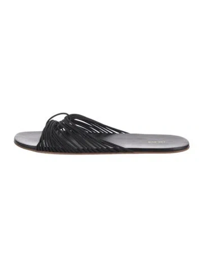 Pre-owned The Row Sara Leather Slides In Black