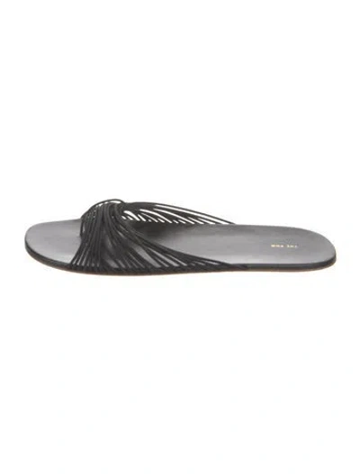 Pre-owned The Row Sara Leather Slides In Black