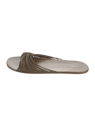 Pre-owned The Row Sara Leather Slides In Multicolor