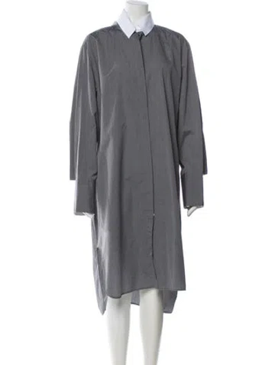 Pre-owned The Row Sarasota Midi Length Dress In Gray