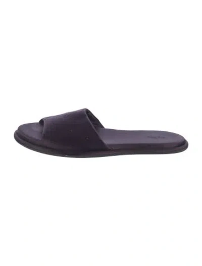 Pre-owned The Row Satin Embroidered Accent Slides In Purple