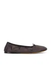 The Row Awar Leather Bow Ballerina Flats In Brown