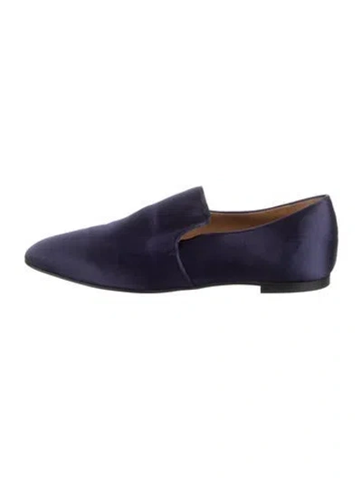 Pre-owned The Row Satin Loafers In Blue