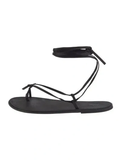Pre-owned The Row Satin Sandals In Black