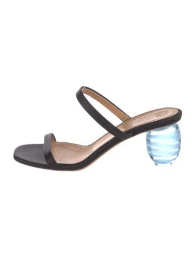 Pre-owned The Row Satin Slides In Black