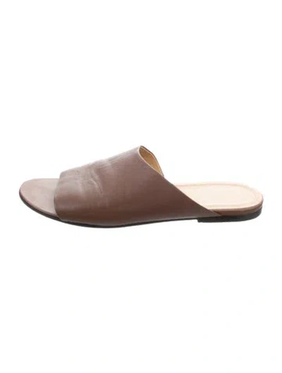 Pre-owned The Row Satin Slides In Black