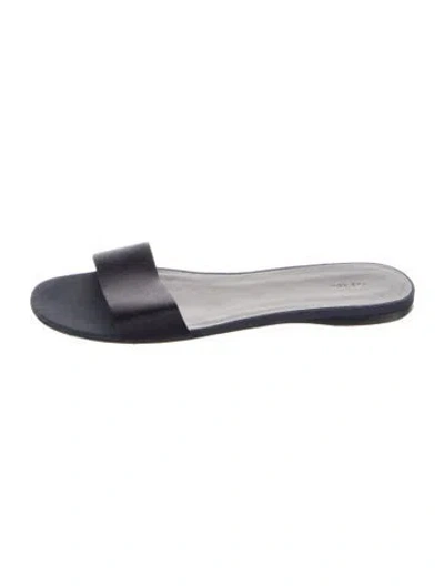 Pre-owned The Row Satin Slides In Black