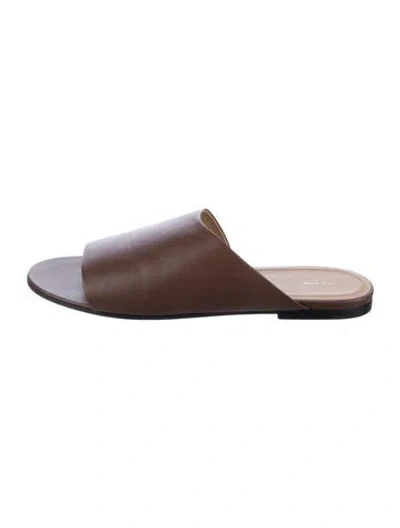 Pre-owned The Row Satin Slides In Brown