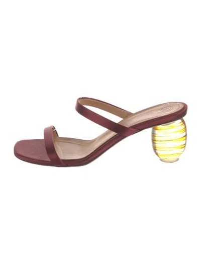 Pre-owned The Row Satin Slides In Red