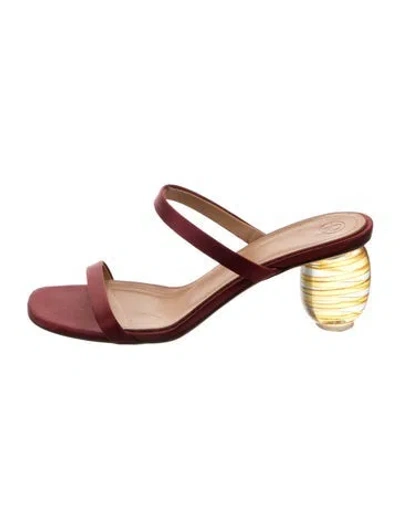 Pre-owned The Row Satin Slides In Red