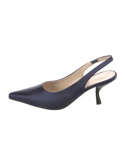 Pre-owned The Row Satin Slingback Pumps In Blue