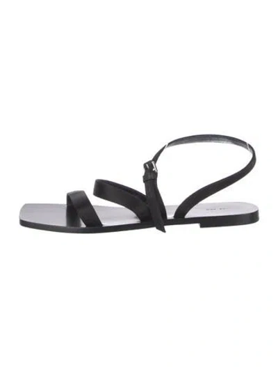 Pre-owned The Row Satin Slingback Sandals In Black
