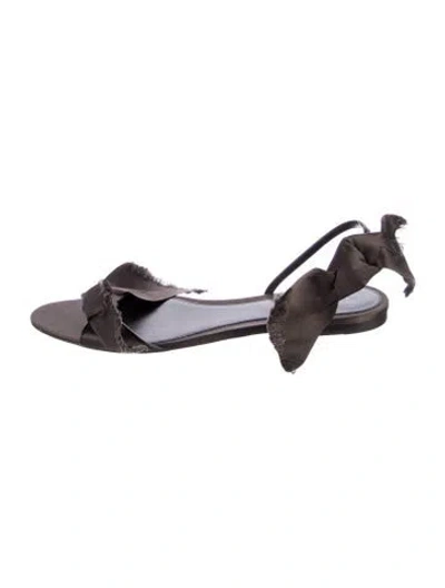 Pre-owned The Row Satin Slingback Sandals In Brown